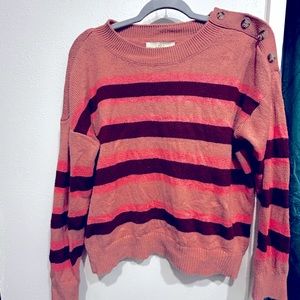 Cute pink ombre striped sweater